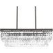 Glimmer 4 Light 34 inch Antique Bronze Linear Chandelier Ceiling Light, Design Series