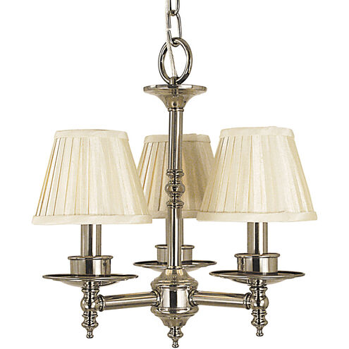 Sheraton 3 Light 14 inch Polished Brass Mini Chandelier Ceiling Light