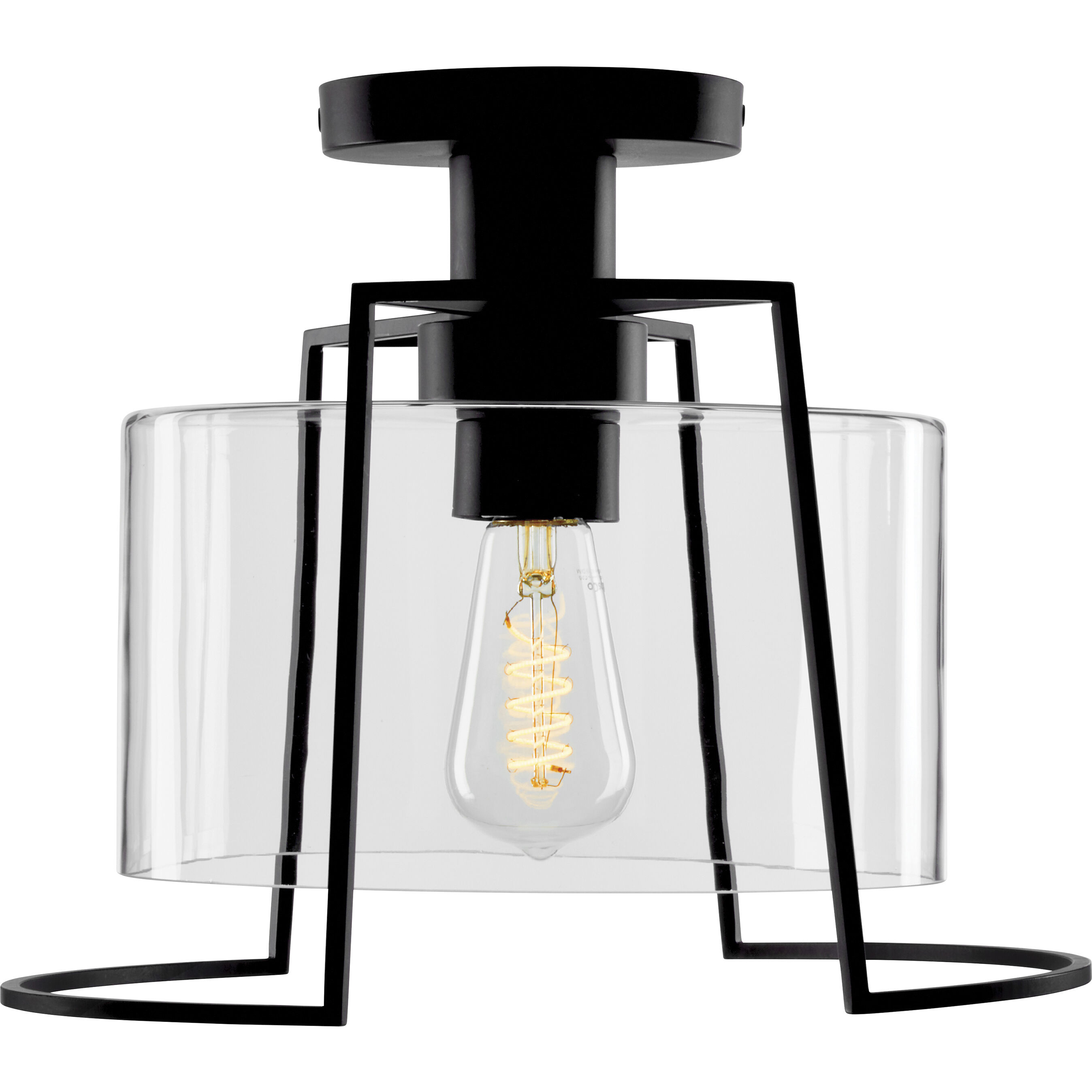 Cere 1 Light 13 inch Matte Black Outdoor Semi Flush Mount