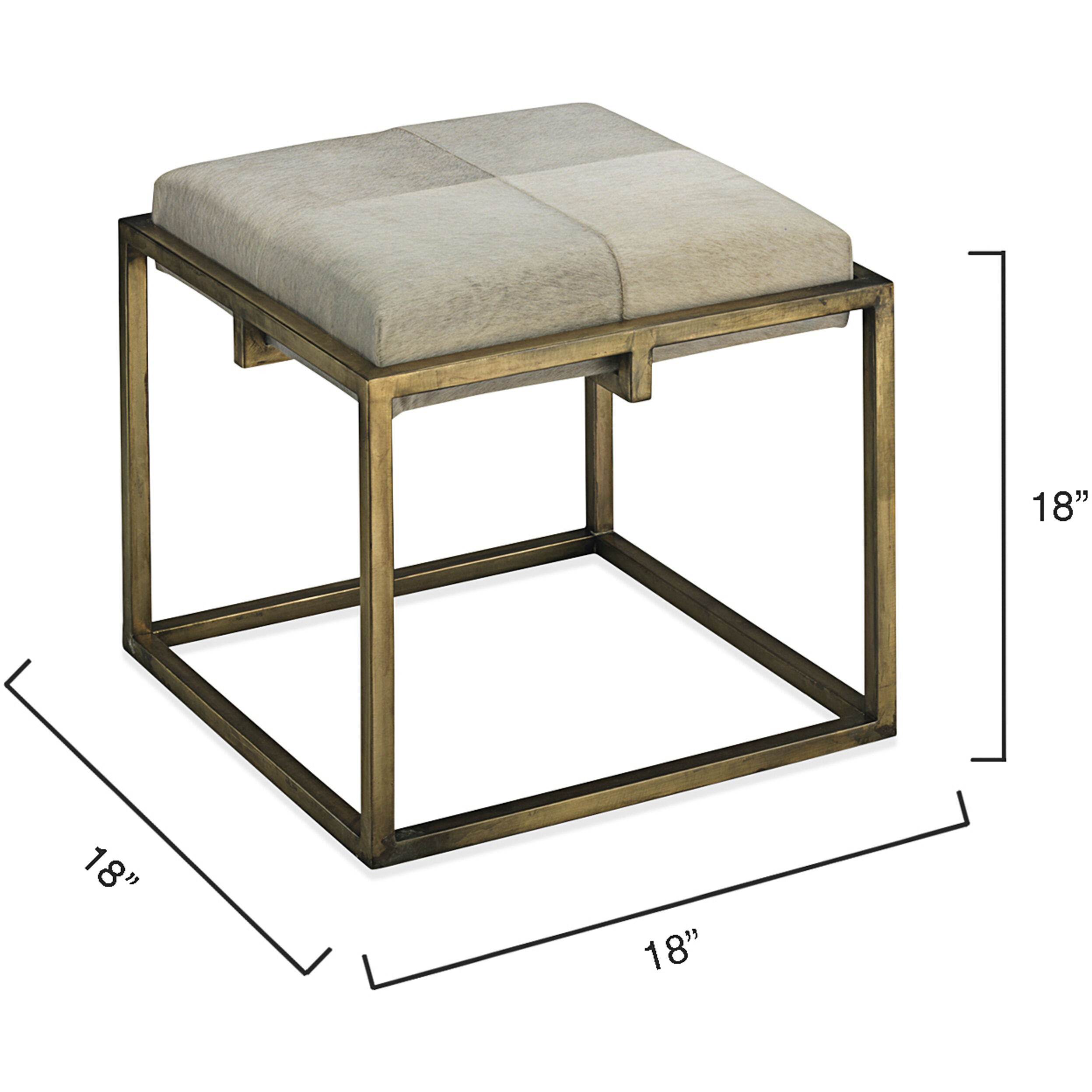 Shelby 18 inch White Hide Stool