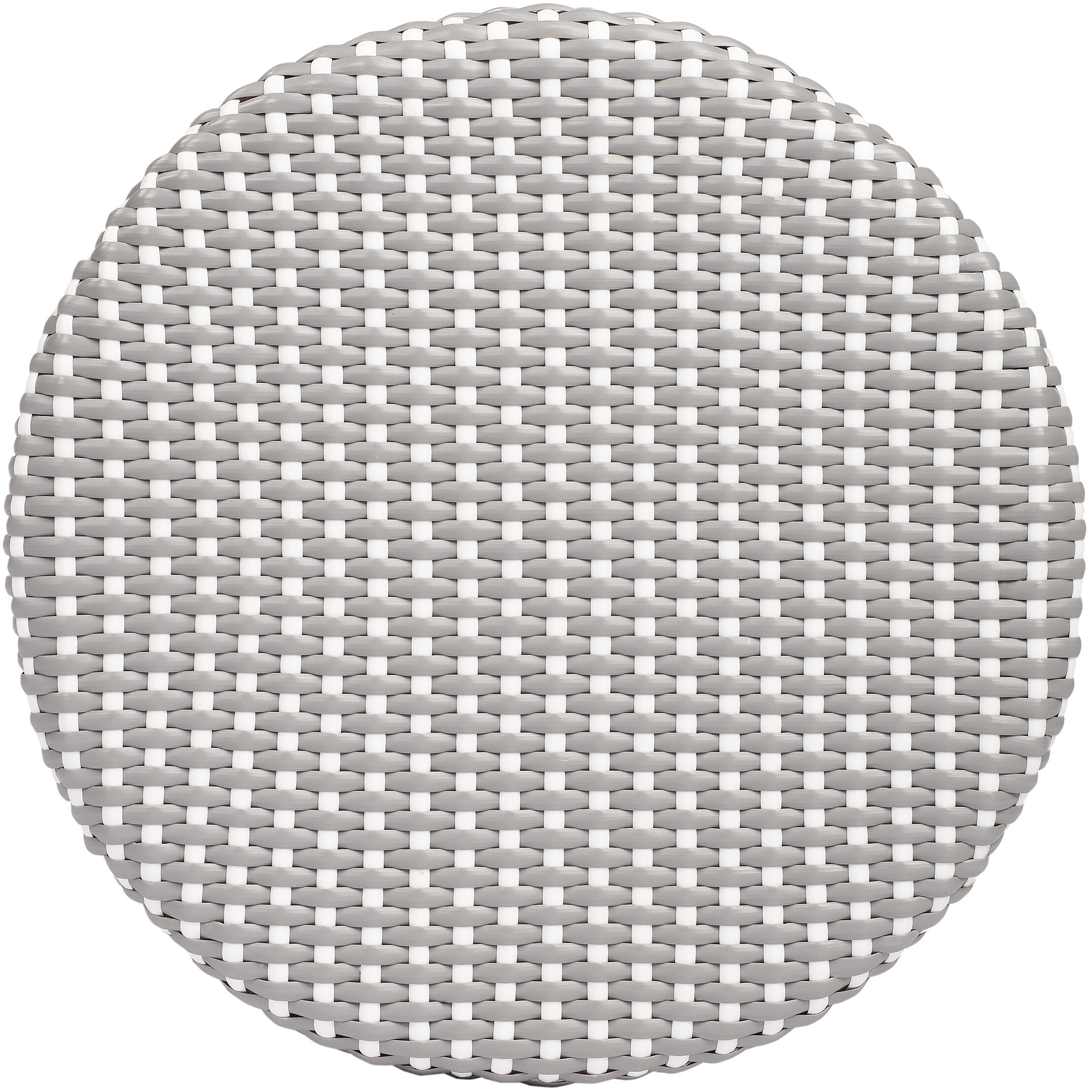 Tobias Round Rattan 30" Bar Stool in Gray and White Dot