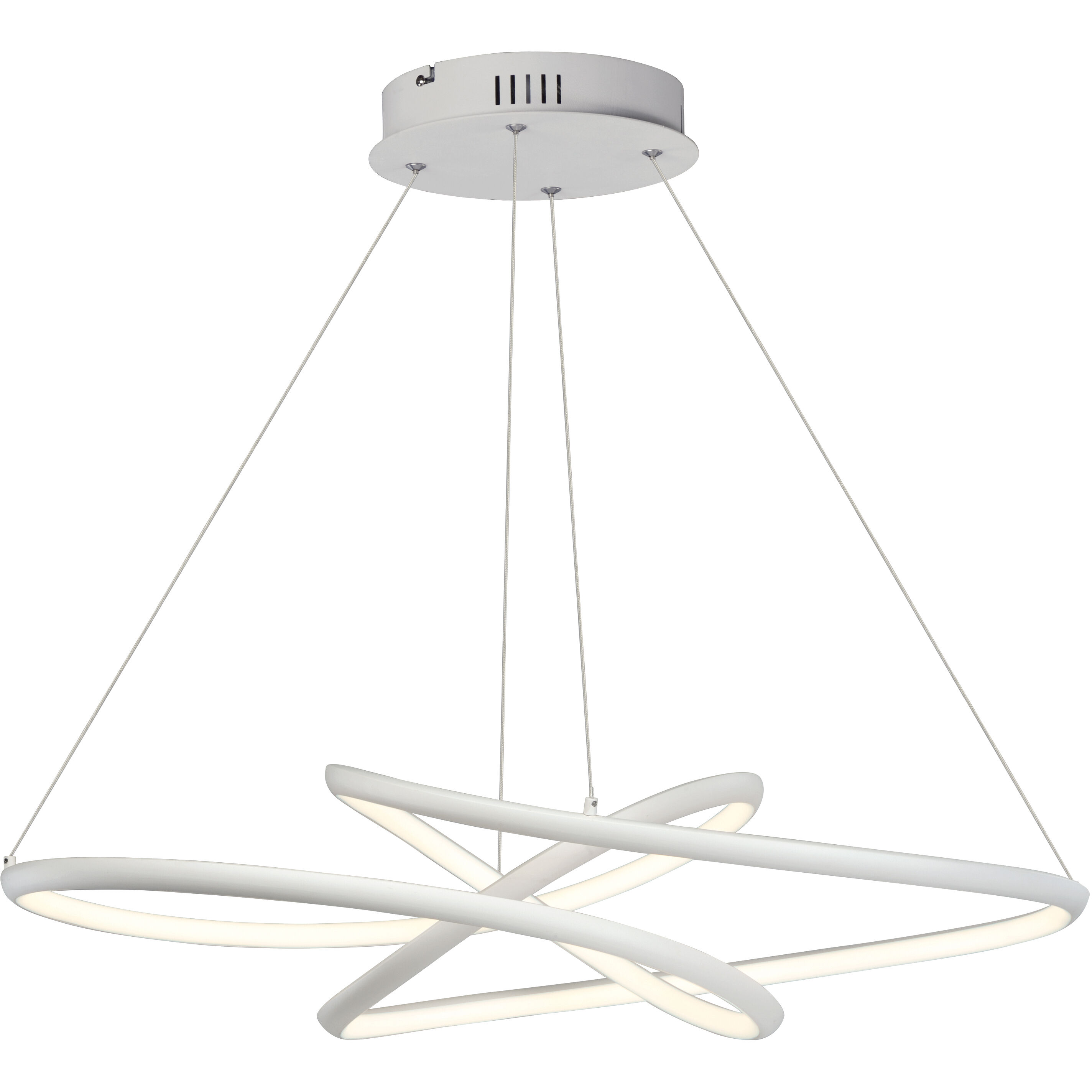 Twisted LED 26.25 inch Matte White Single Pendant Ceiling Light