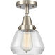 Franklin Restoration Fulton LED 7 inch Brushed Satin Nickel Flush Mount Ceiling Light in Clear Glass