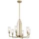 Kimrose 6 Light 27 inch Brushed Natural Brass Chandelier Ceiling Light, 1 Tier Large