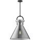 Alora Mood Emerson 1 Light 18 inch Matte Black Pendant Ceiling Light in Smoke Glass