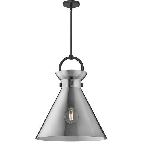 Alora Mood Emerson 1 Light 18 inch Matte Black Pendant Ceiling Light in Smoke Glass