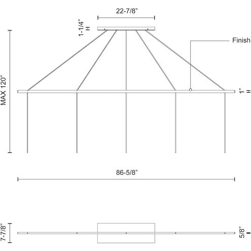 Marquee LED 0.63 inch White Linear Pendant Canopy System Ceiling Light