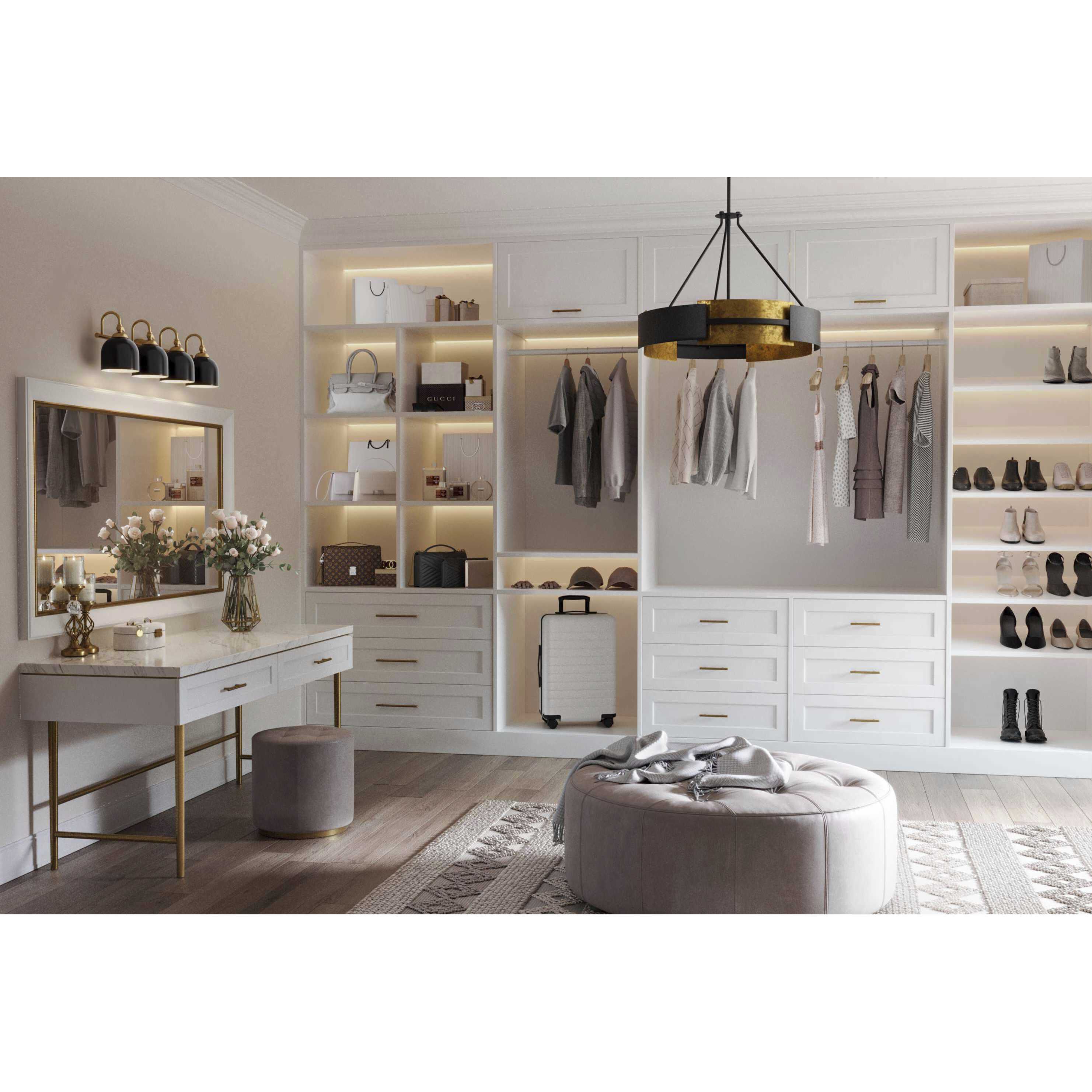 Dalton 4 Light 33 inch Vintage Brass Bath Vanity Wall Light