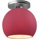 Radiance LED 10 inch Cerise and Brushed Nickel Semi Flush Ceiling Light