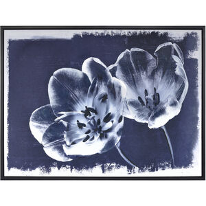Meru Blue with White and Black Framed Wall Art