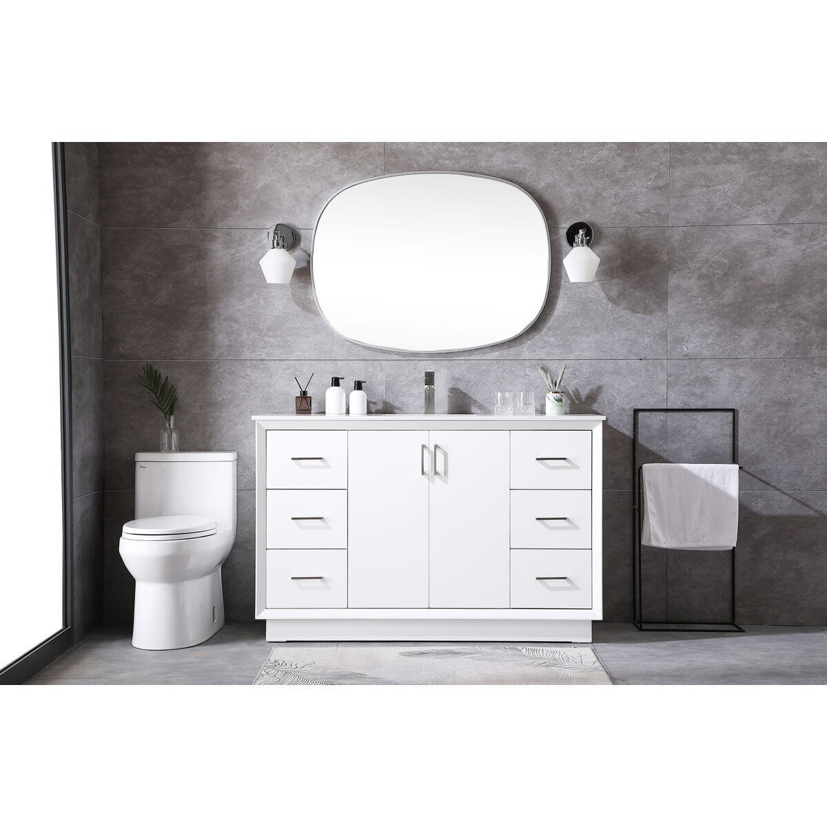 Hayes 54 X 22 X 35 inch White Vanity Sink Set