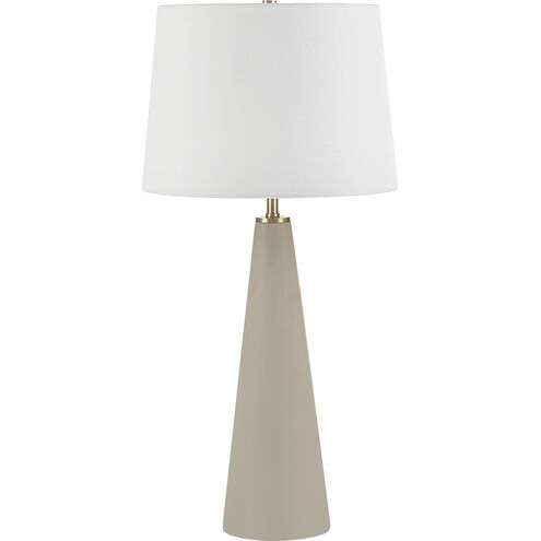 Tillburg 28.5 inch 100 watt Matte Beige and Satin Brass Table Lamp Portable Light