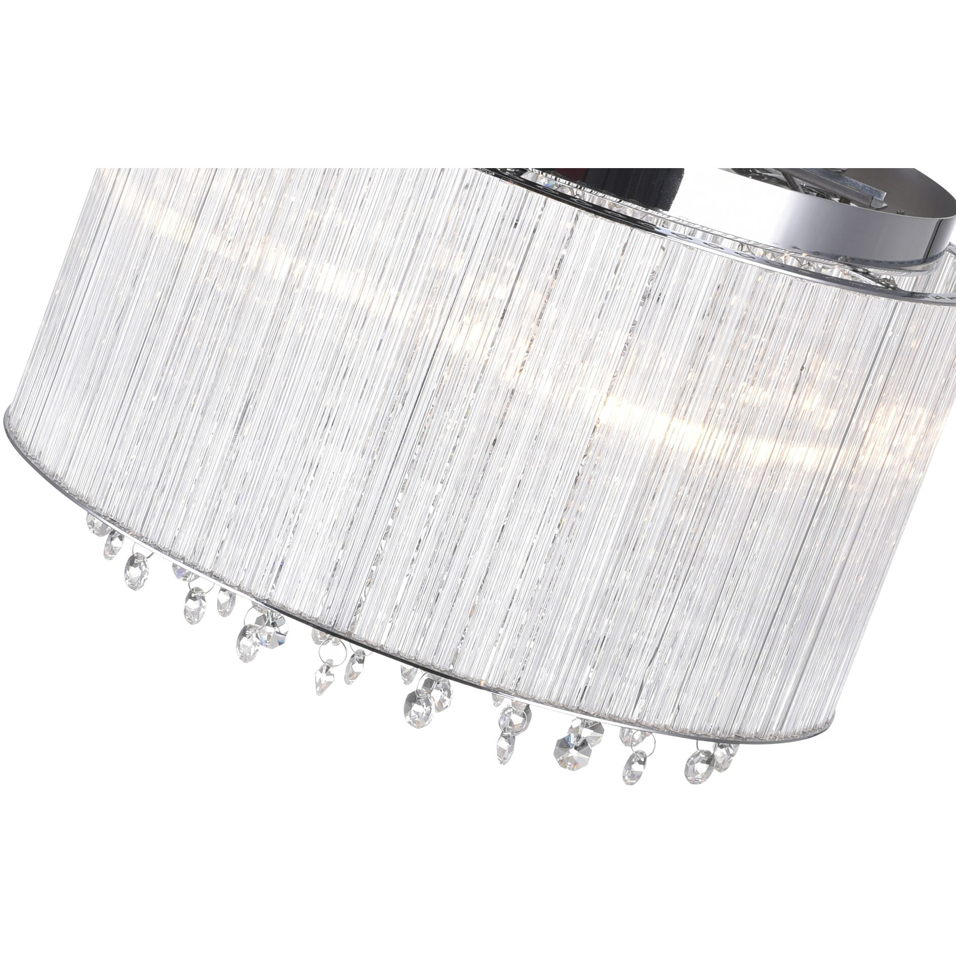 Spring Morning 6 Light 14 inch Chrome Drum Shade Flush Mount Ceiling Light