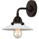 Nouveau 2 Halophane 1 Light 9 inch Oil Rubbed Bronze Sconce Wall Light in Matte White Halophane Glass
