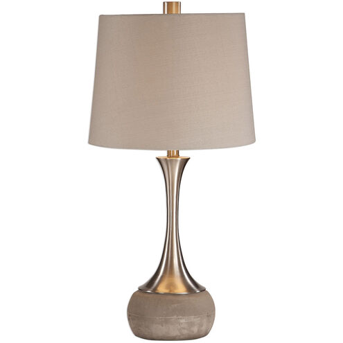 Niah 28 inch 150 watt Brushed Nickel and Natural Concrete Table Lamp Portable Light