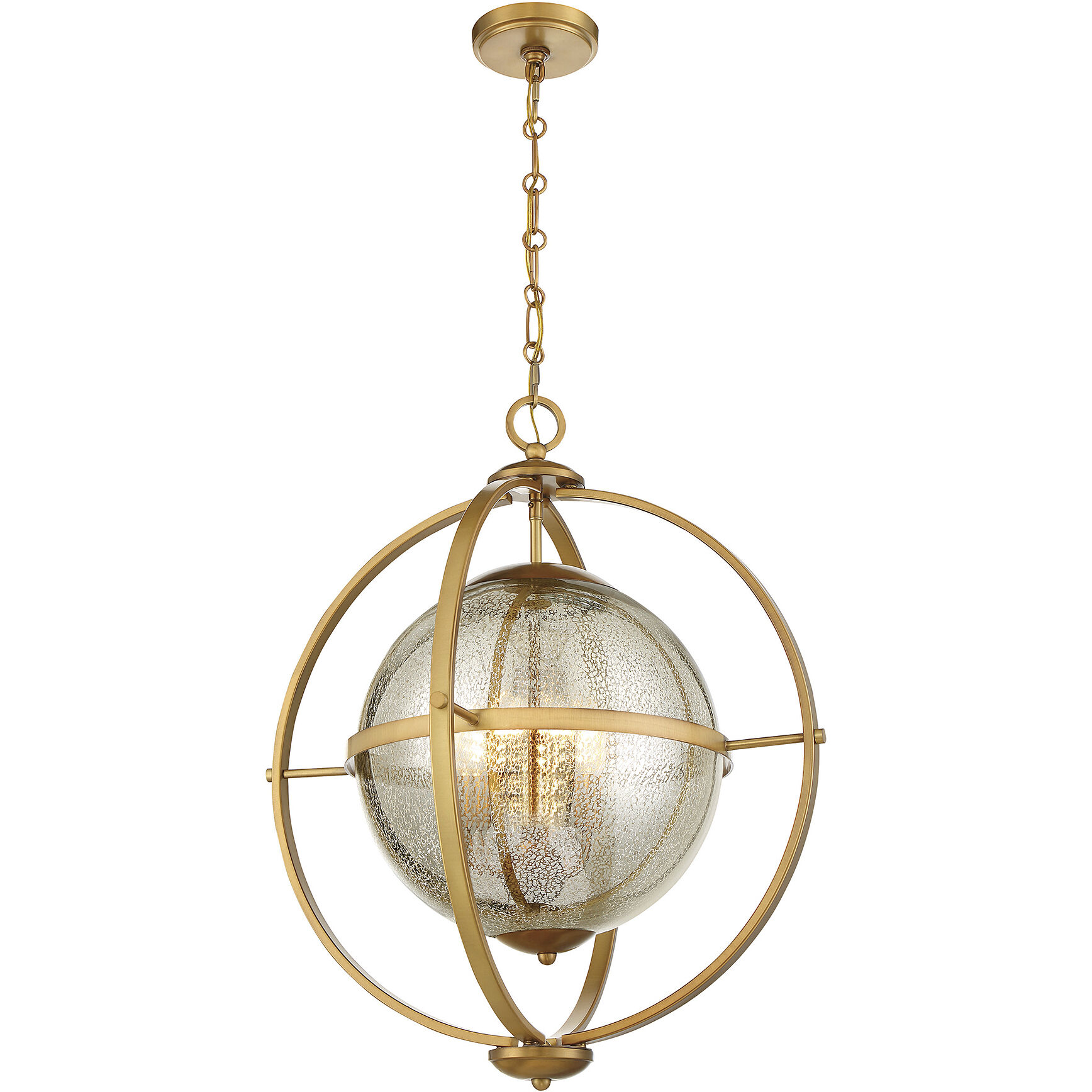 Pearl 3 Light 21 inch Warm Brass Pendant Ceiling Light