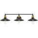 Etude 3 Light 33 inch Brass and Black Wall Sconce Wall Light