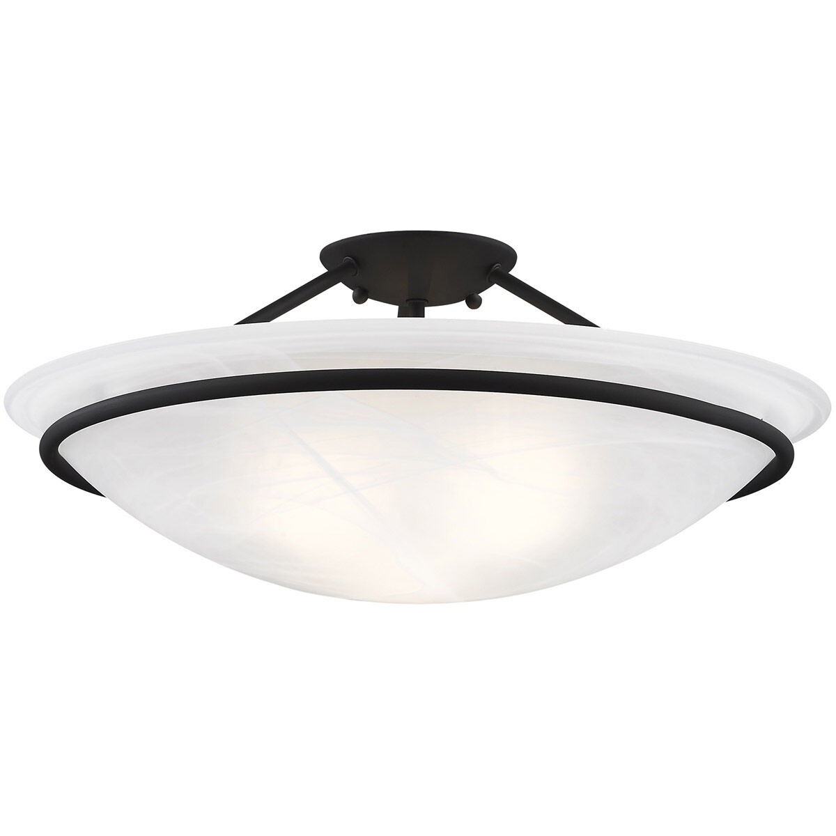 Newburgh 3 Light 20 inch Black Semi-Flush Mount Ceiling Light