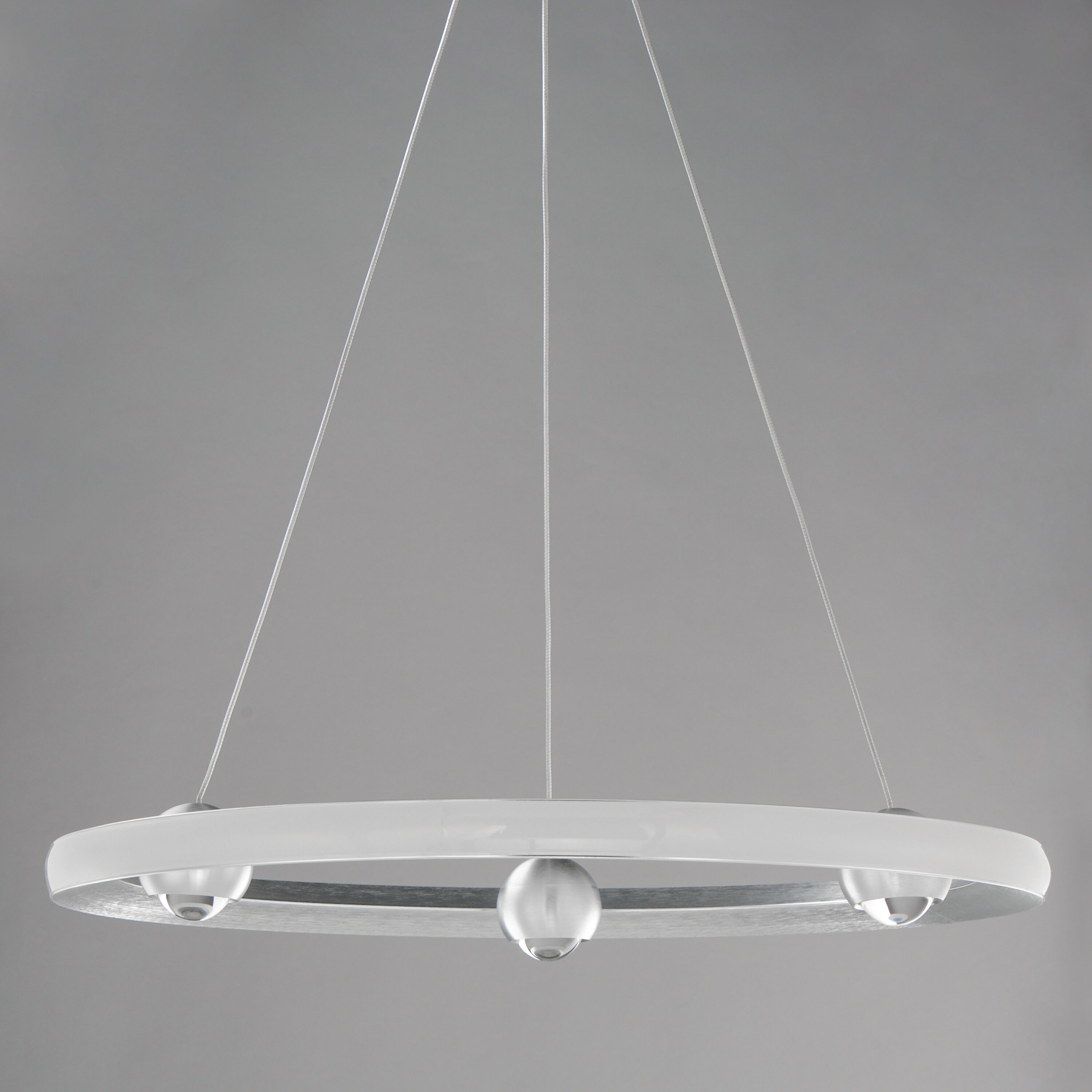 Nodes LED 24 inch Brushed Aluminum Ring Pendant Ceiling Light