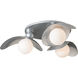 Yoki 3 Light 29.8 inch Sterling Semi-Flush Ceiling Light