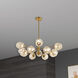 Abii 12 Light 33 inch Vintage Bronze Chandelier Ceiling Light in Champagne, Vintage Brass
