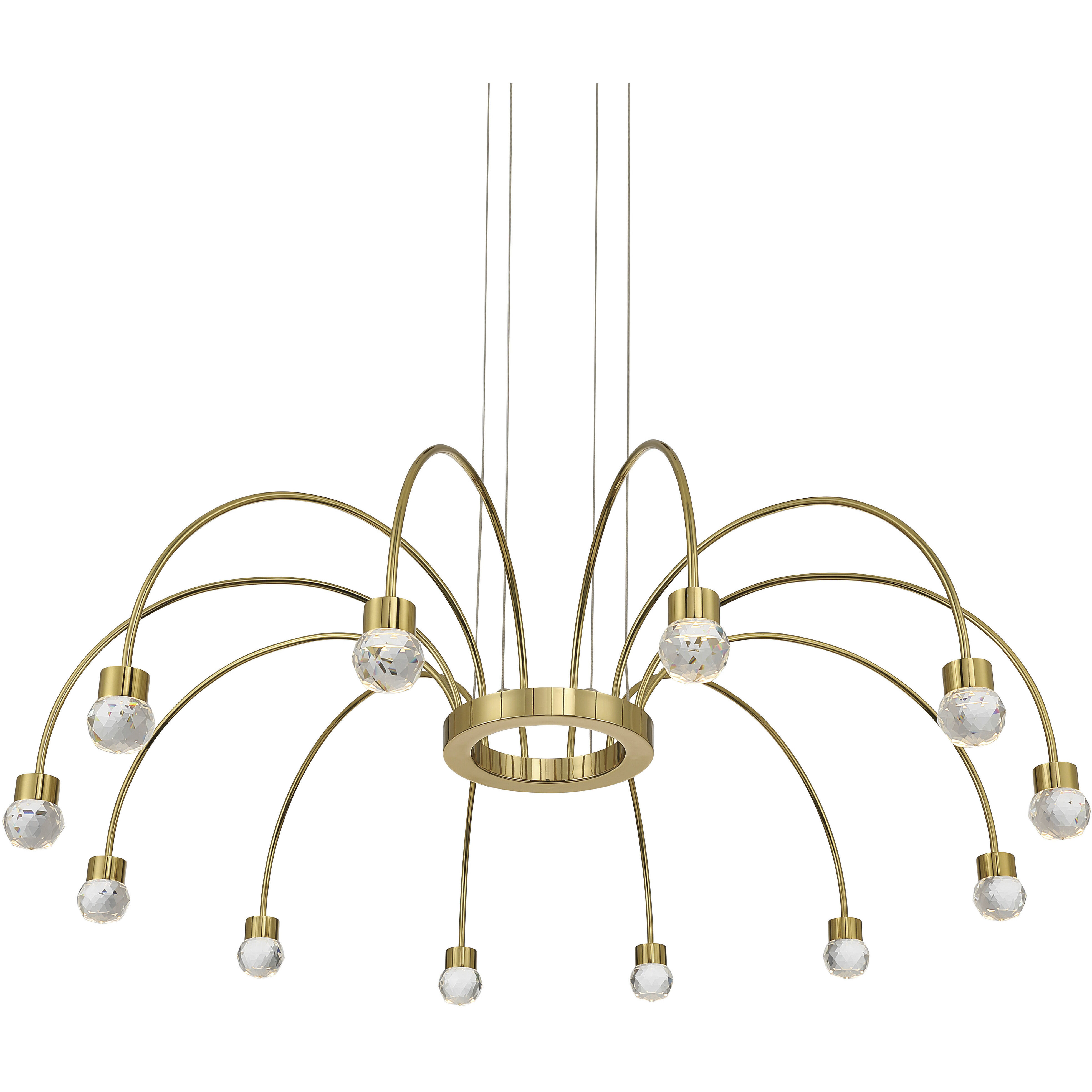 Yep Vario 12 Light 37.5 inch Titanium Gold Chandelier Ceiling Light