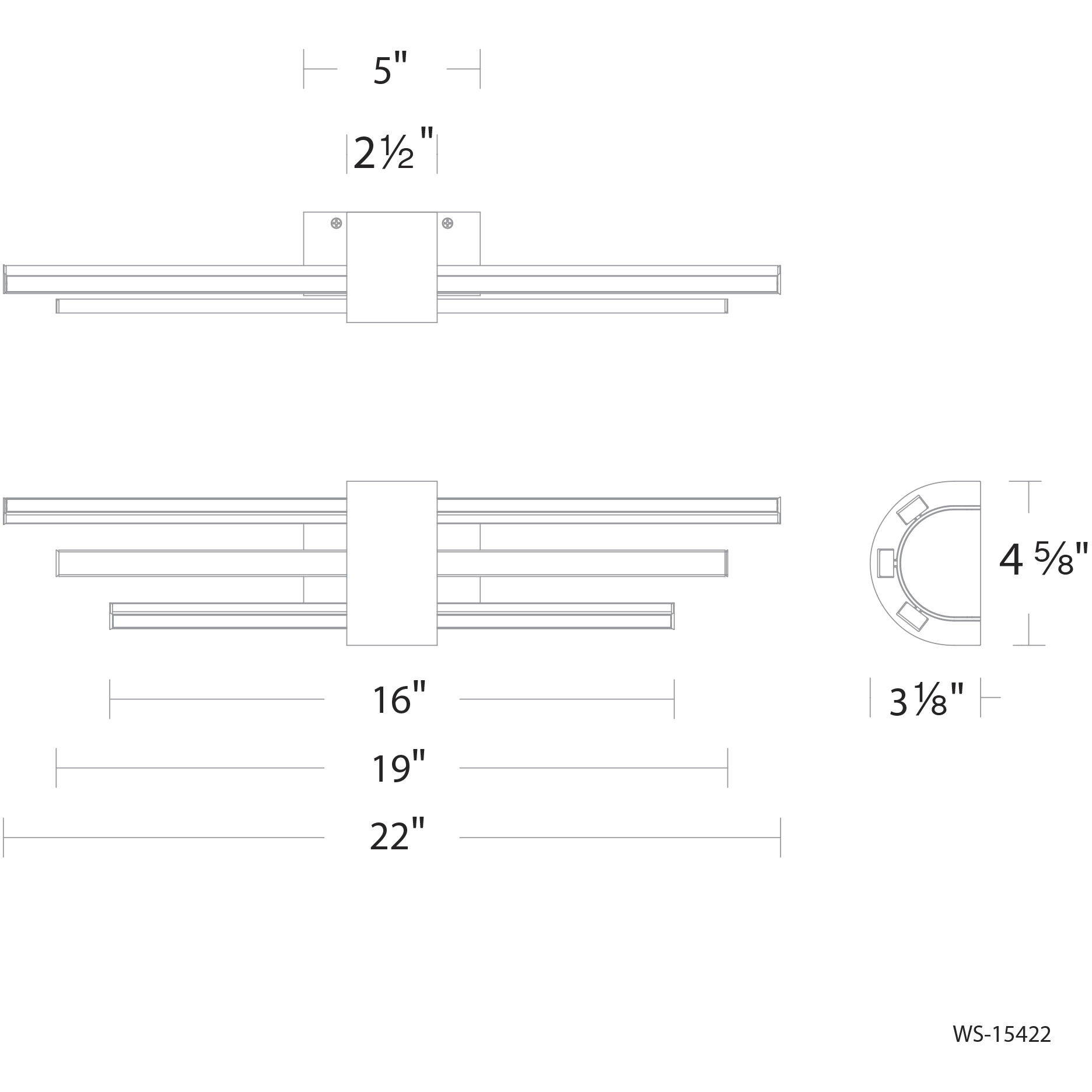 Melody LED 22 inch Black Bath Vanity & Wall Light, dweLED