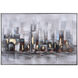 Skyline Abstract Red-Black-Blue-and Metallic Gold-Painted Wall Art