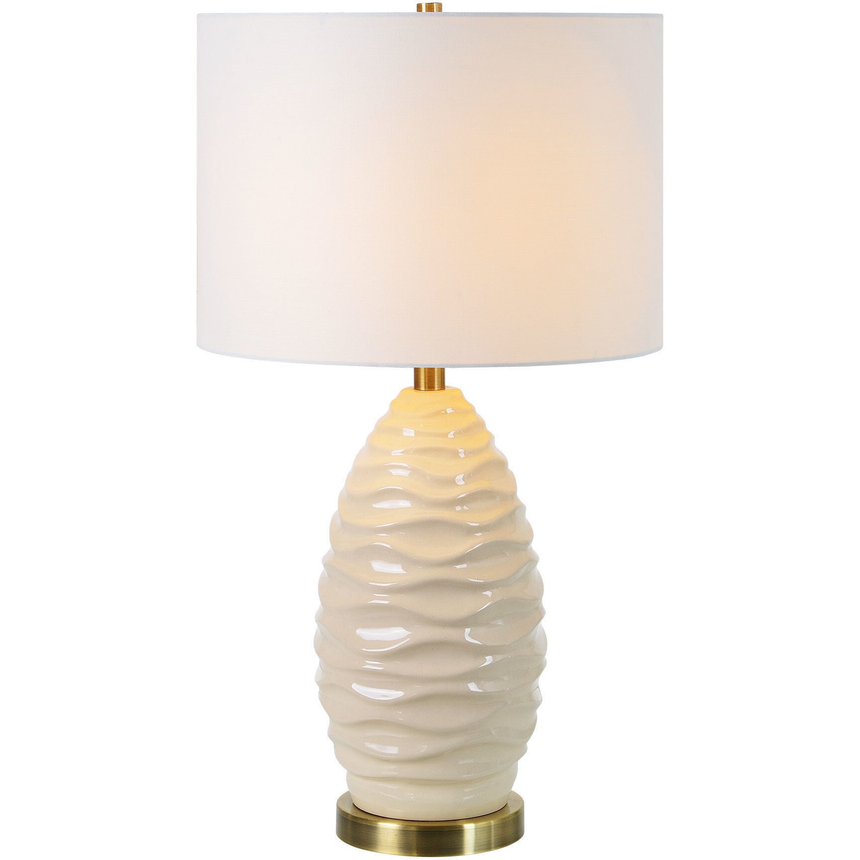 Macphee 26 inch 100.00 watt Antique Brushed Brass and Off-White Table Lamp Portable Light