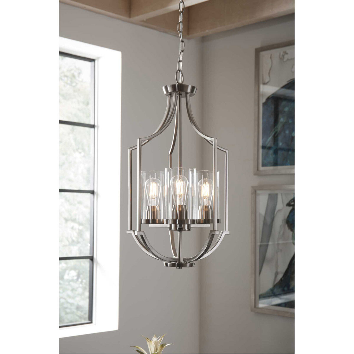 Lassiter 3 Light 16.63 inch Brushed Nickel Foyer Pendant Ceiling Light