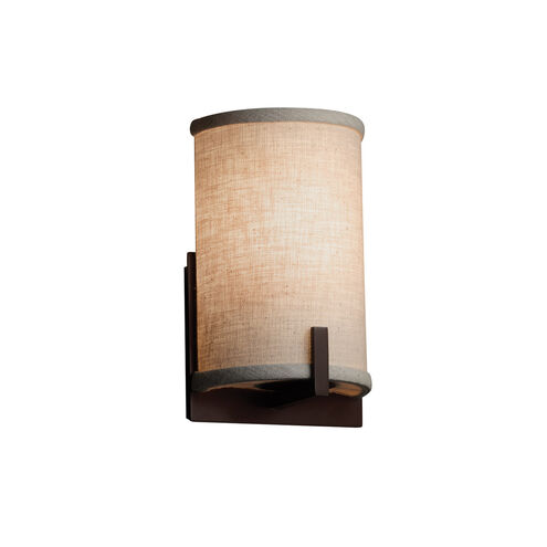 Textile Wall Sconce Wall Light in Dark Bronze, Cream, Incandescent