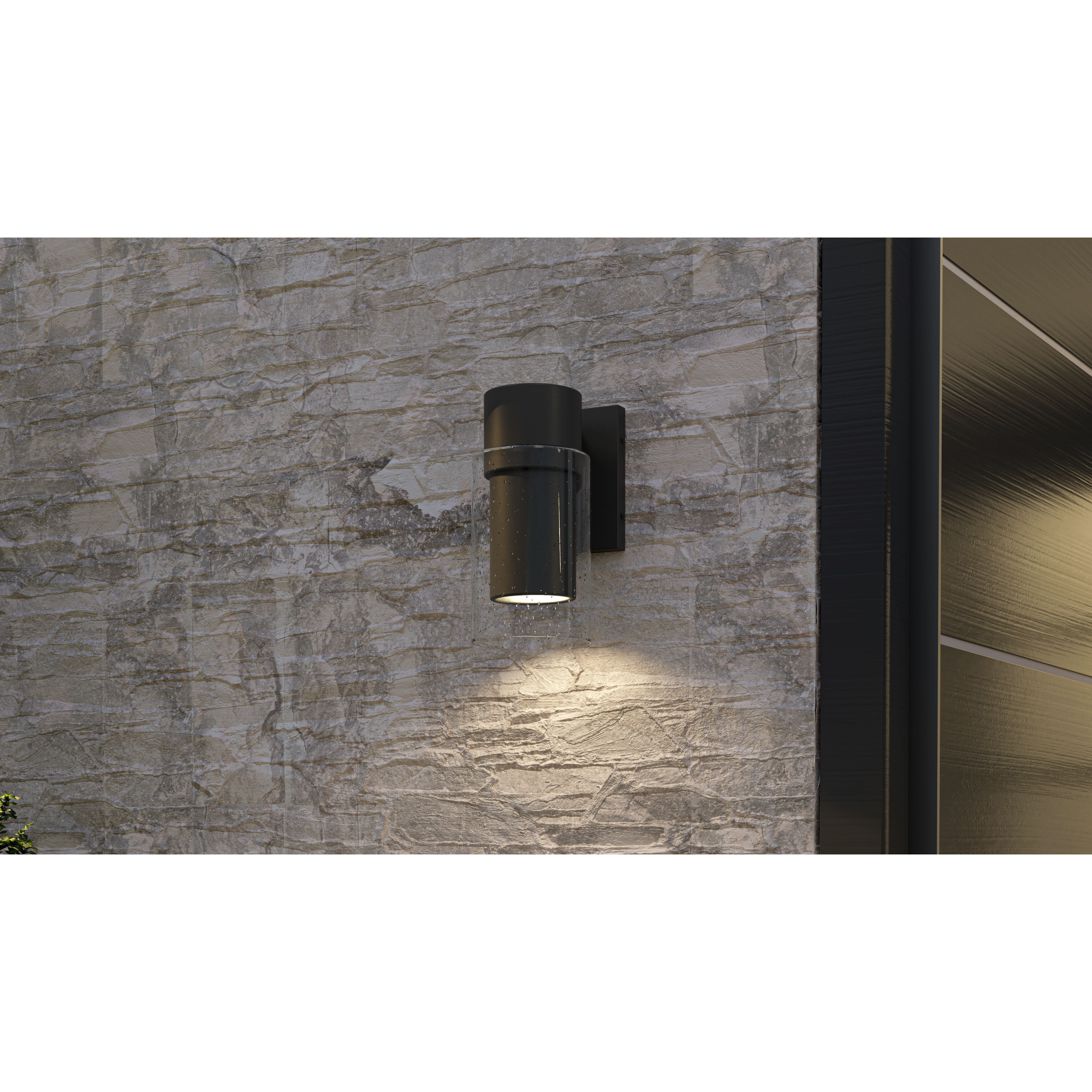 Sawyer LED 10 inch Matte Black Outdoor Wall Lantern, Small