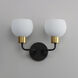 Coraline 2 Light 14.5 inch Bronze and Satin Brass Wall Sconce Wall Light in Bronze/Satin Brass
