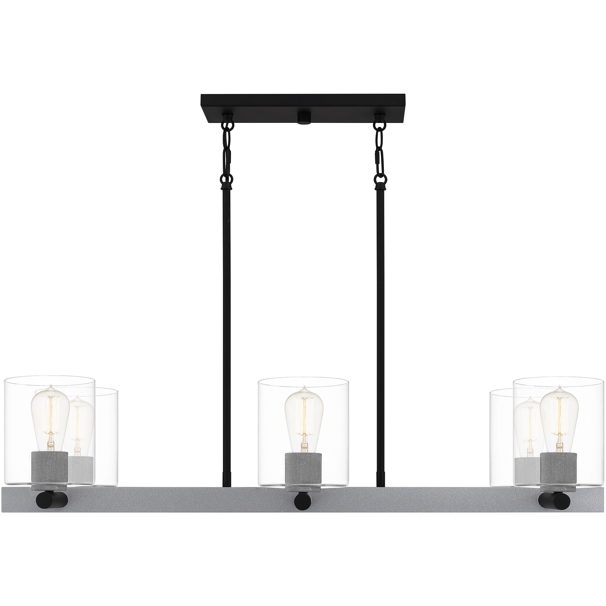 Caldwell 6 Light 38 inch Matte Black Island Light Ceiling Light