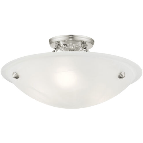 Oasis 3 Light 16 inch Brushed Nickel Semi-Flush Mount Ceiling Light