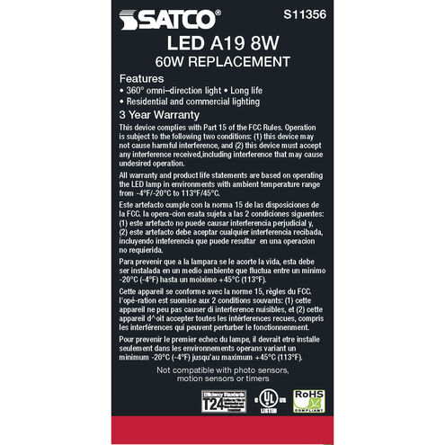 Lumos LED 8.00 watt 120 2700K Light Bulb