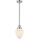 Franklin Restoration Bullet LED 7 inch Polished Nickel Mini Pendant Ceiling Light in Matte White