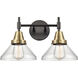 Caden 2 Light 17 inch Black Antique Brass Bath Vanity Light Wall Light