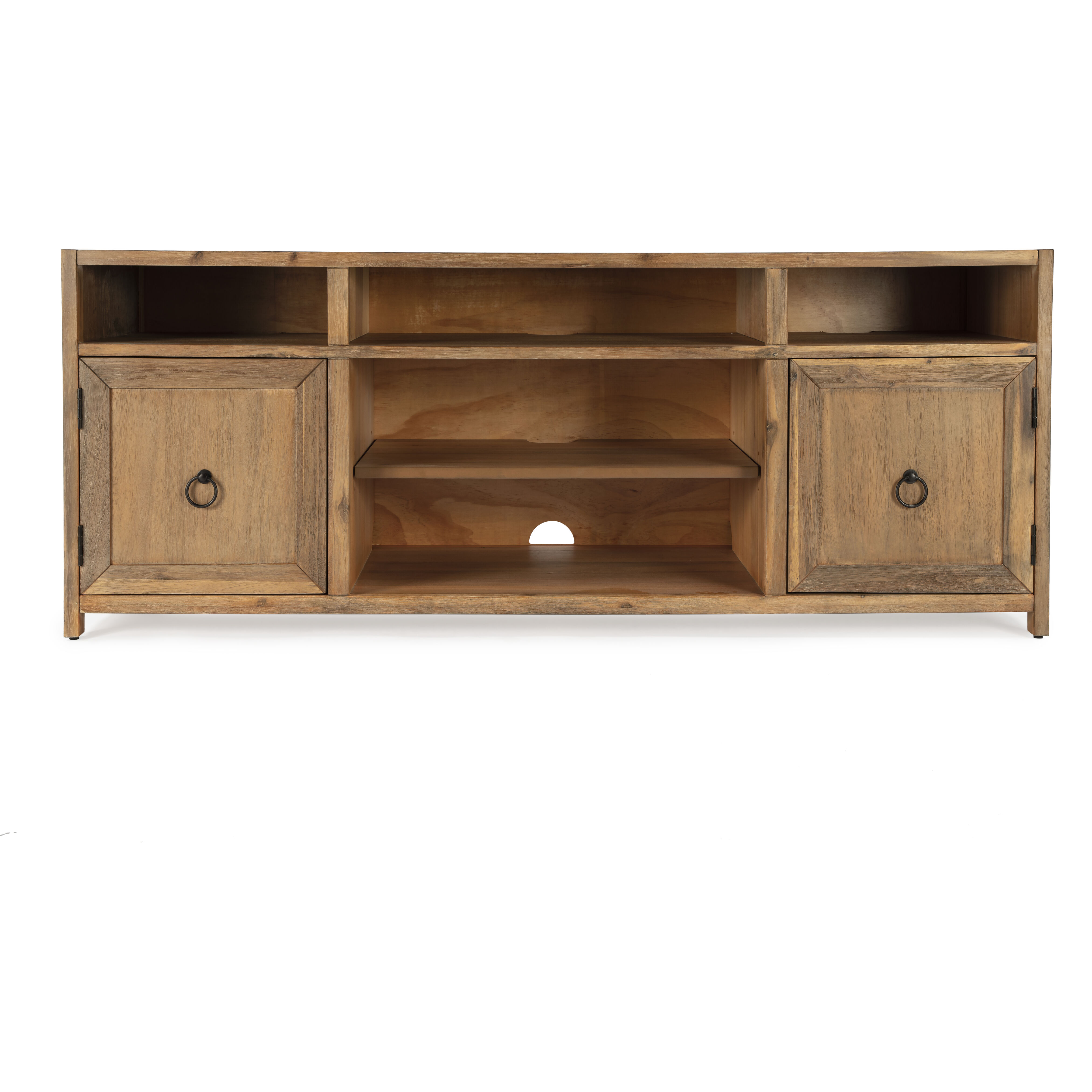 Lark Wood 65" TV Stand with Storage in Light Brown