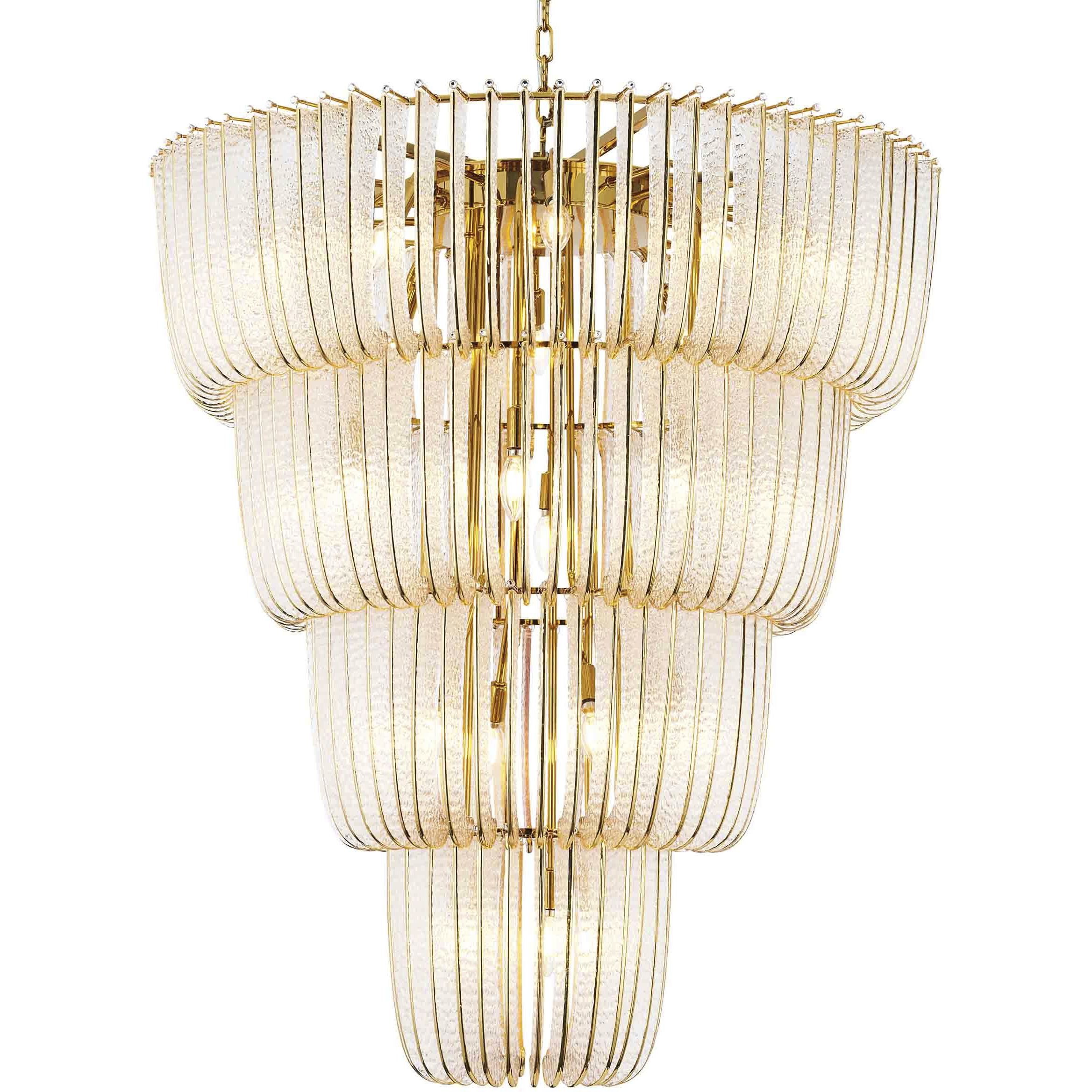 Ziva Shahi 37.38 inch 5.00 watt Titanium Gold Chandelier Ceiling Light, 4 Tier