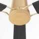 Zephyr 60 inch Aged Brass with Black Leather Blades Ceiling Fan