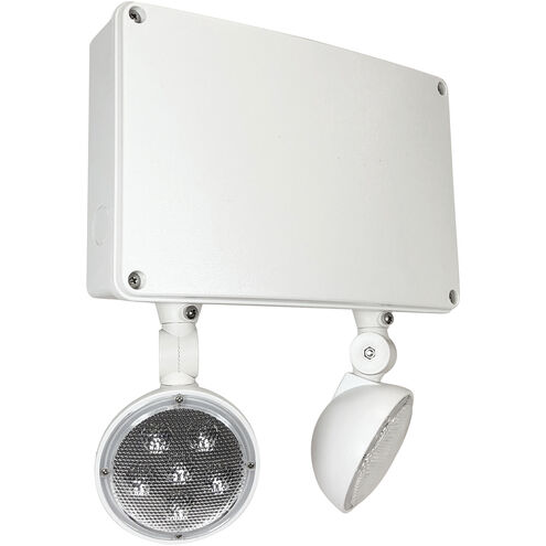 Self-Diagnostic 10 inch White 2-Head Waterproof Wall Emergency Light Wall Light, with Battery Backup