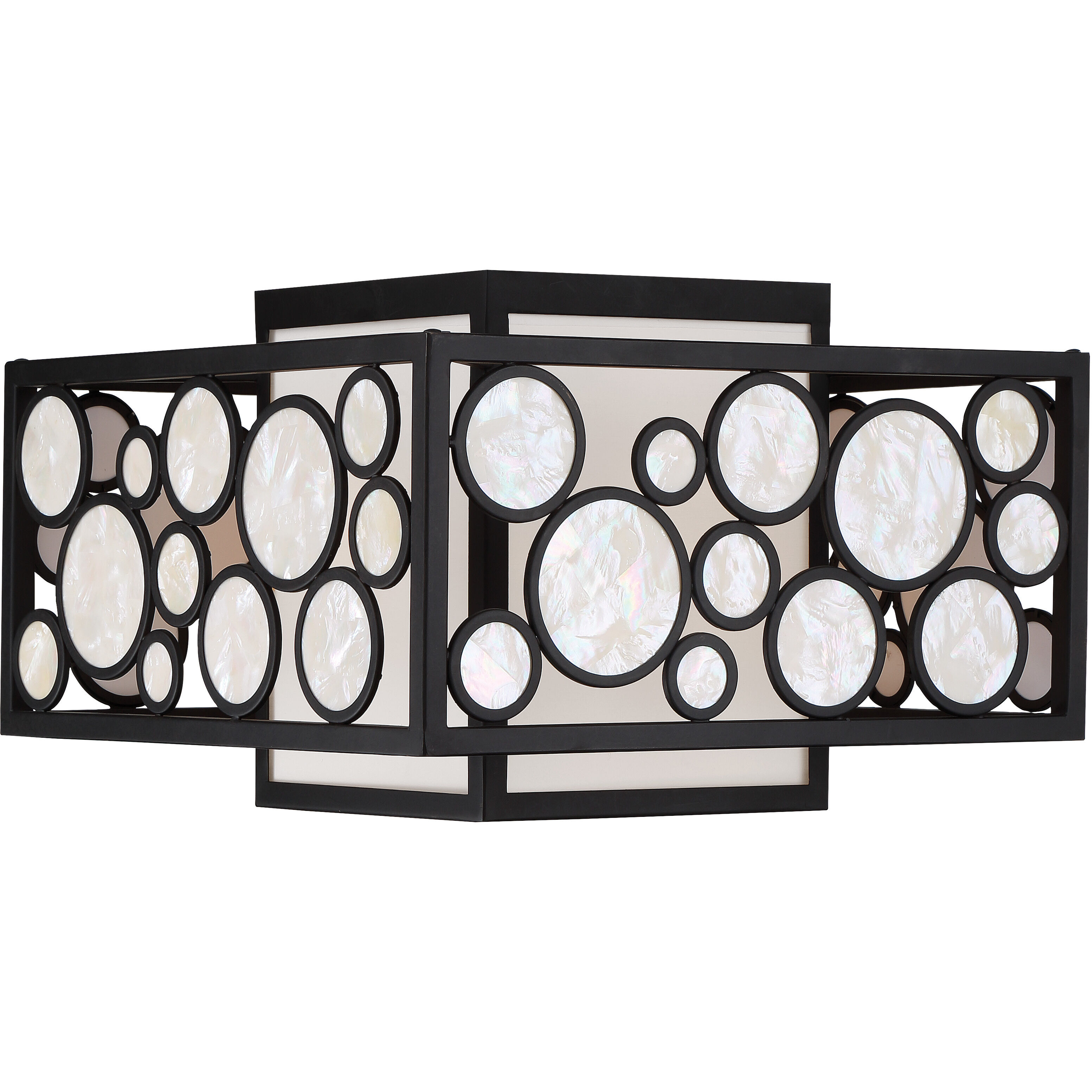 Mosaic 2 Light 15 inch Oil Rubbed Bronze Flush Mount Ceiling Light