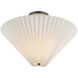 Alora Mood Bridgette 1 Light 16.38 inch Matte Black and Folded White Semi-Flush Mount Ceiling Light in Pleated Linen Shade