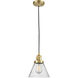 Franklin Restoration Cone 1 Light 8 inch Satin Gold Mini Pendant Ceiling Light in Incandescent, Seedy