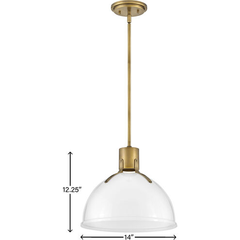 Argo LED 14 inch Heritage Brass Indoor Pendant Ceiling Light