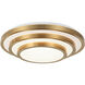 Helix 1 Light 19.38 inch Aged Gold Brass Flush Mount Ceiling Light