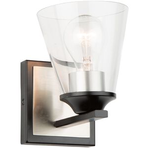 Wheaton LED 6.75 inch Black and Brushed Nickel Bathroom Sconce Wall Light