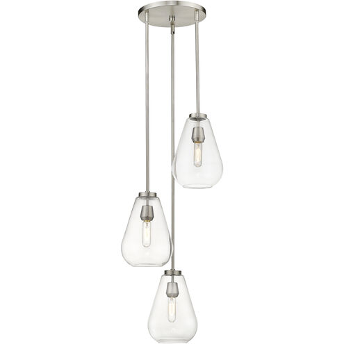 Ayra 3 Light 18 inch Brushed Nickel Chandelier Ceiling Light
