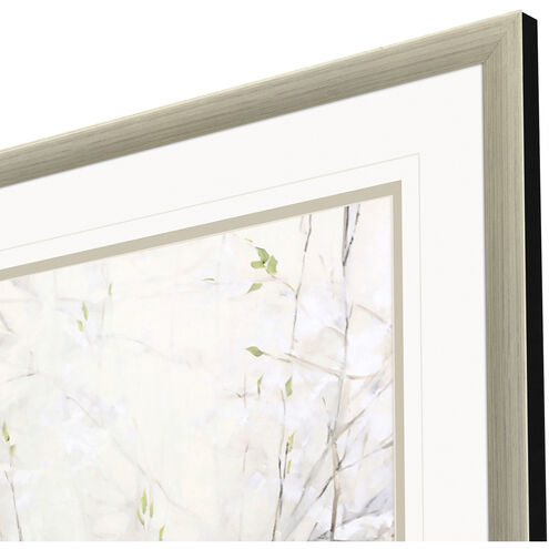 Yellow Birds in Trees Gray and Beige and Green and Yellow Framed Art